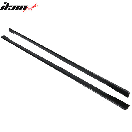 IKON MOTORSPORTS Side Skirts Compatible With 2015-2021 Subaru WRX STI Sedan 4-Door, 2PC Unpainted Black PP Rocker Panel Extension, 2016 2017 2018