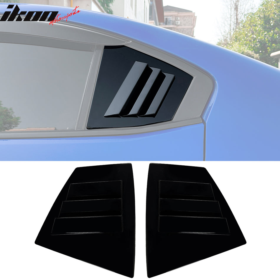 Side Window Louvers for Subaru WRX 2015-2021 Gloss Black IKON Style ABS