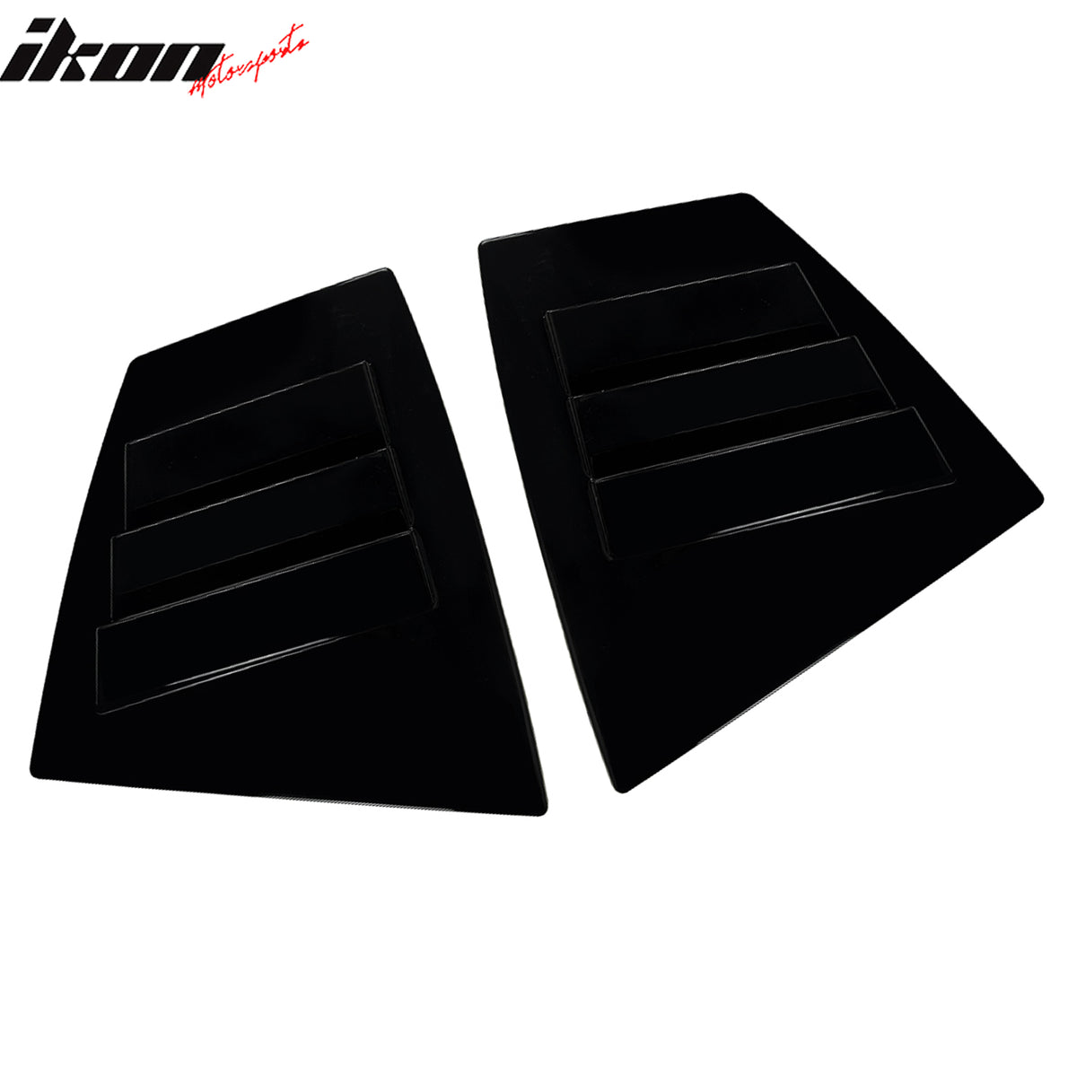 Fits 15-21 Subaru WRX IKON Style Side Window Louvers Vent Covers Gloss Black ABS