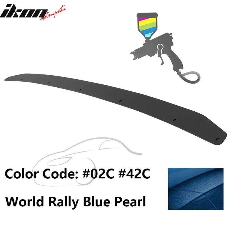 2015 - 2021 Subaru WRX Trunk Rear Spoiler Gurney Flap AluminumPainted 02C World Rally Blue PearlIkon Motorsports