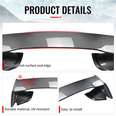 For 15-21 Subaru WRX 12-16 Impreza STI Carbon Fiber Print Rear Trunk Spoiler ABS