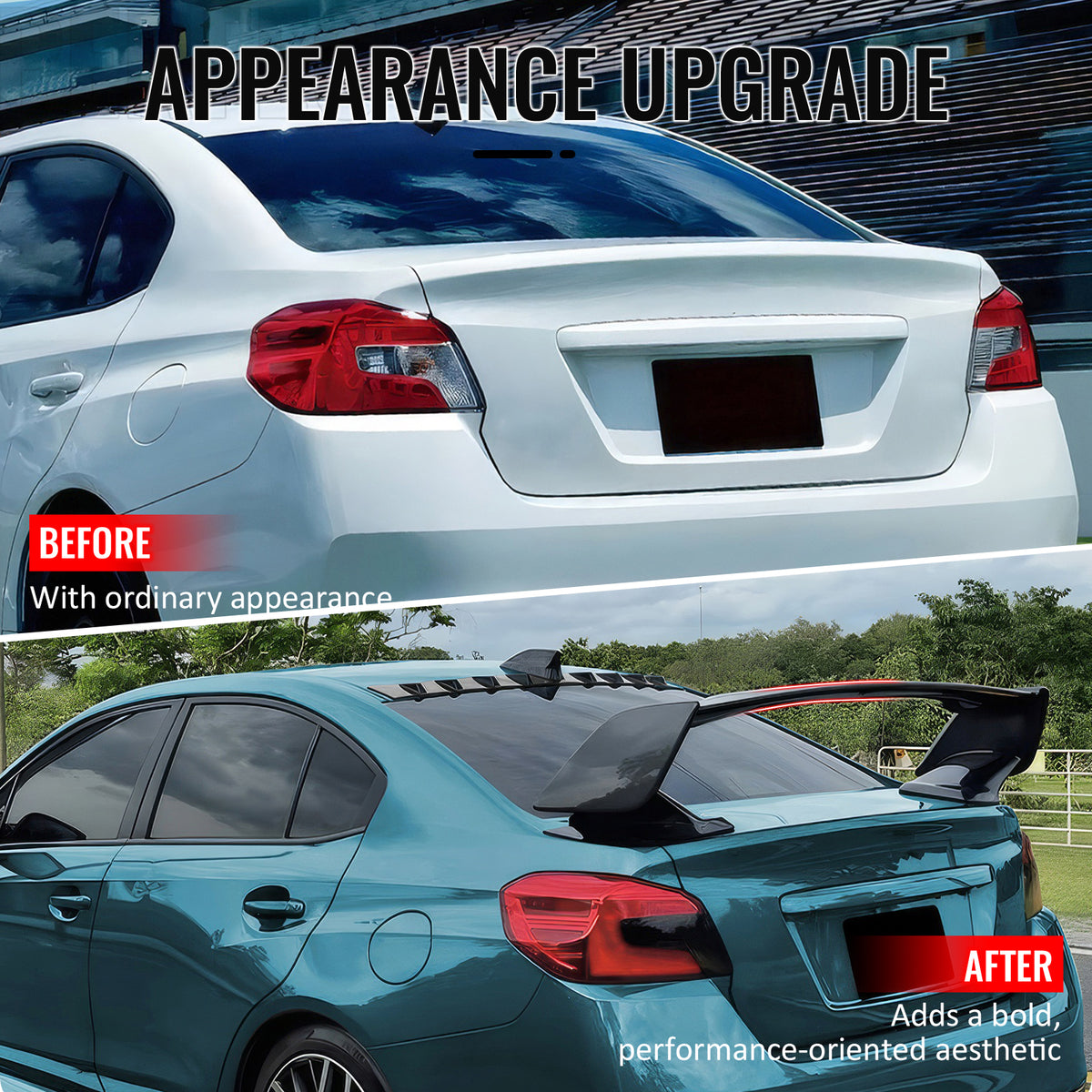 For 15-21 Subaru WRX 12-16 Impreza STI Carbon Fiber Print Rear Trunk Spoiler ABS