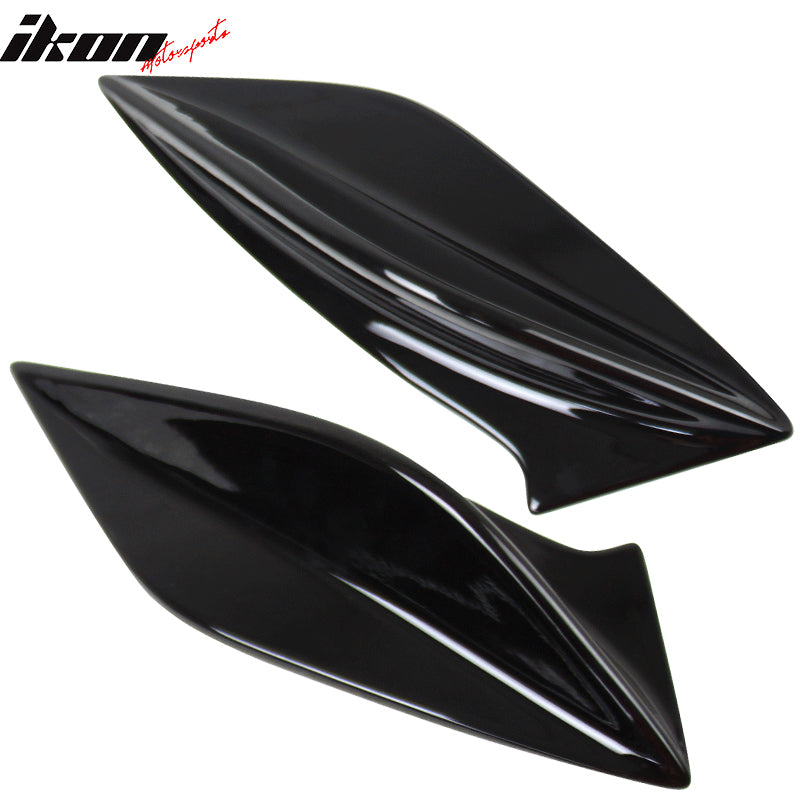 IKON MOTORSPORTS, Trunk Spoiler Side Fins Compatible with 2015-2021 Subaru WRX & STI, DTO Style ABS Plastic Painted Gloss Black Rear Trunk Spoiler Wing Side Fins Winglets Cover Added on Body Kits 2PCS