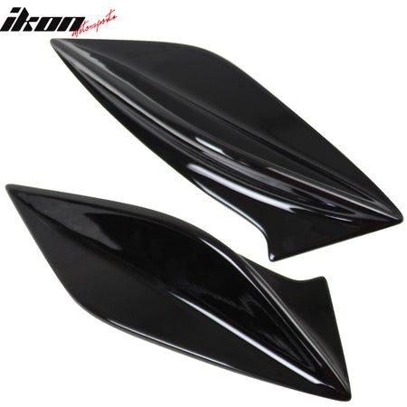 IKON MOTORSPORTS, Trunk Spoiler Side Fins Compatible with 2015-2021 Subaru WRX & STI, DTO Style ABS Plastic Painted Gloss Black Rear Trunk Spoiler Wing Side Fins Winglets Cover Added on Body Kits 2PCS