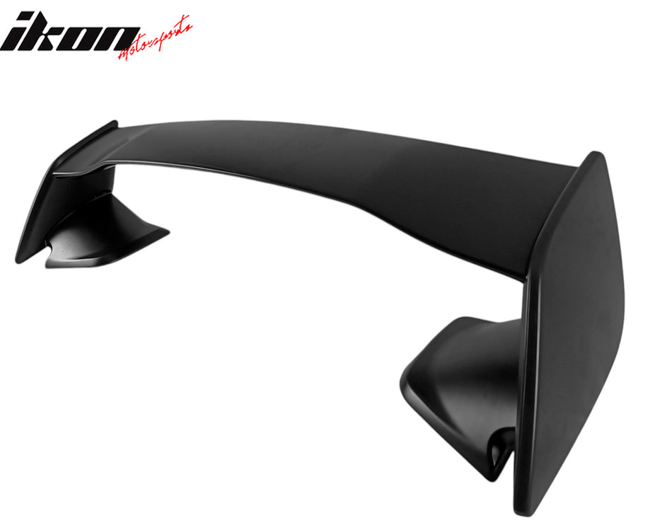 IKON MOTORSPORTS, 5PCS Trunk Spoiler Compatible with 2012-2016 Subaru Impreza Sedan & 2015-2021 WRX & STI, STI Style Unpainted Black ABS Plastic Rear Trunk Lid Spoiler Wing Lip