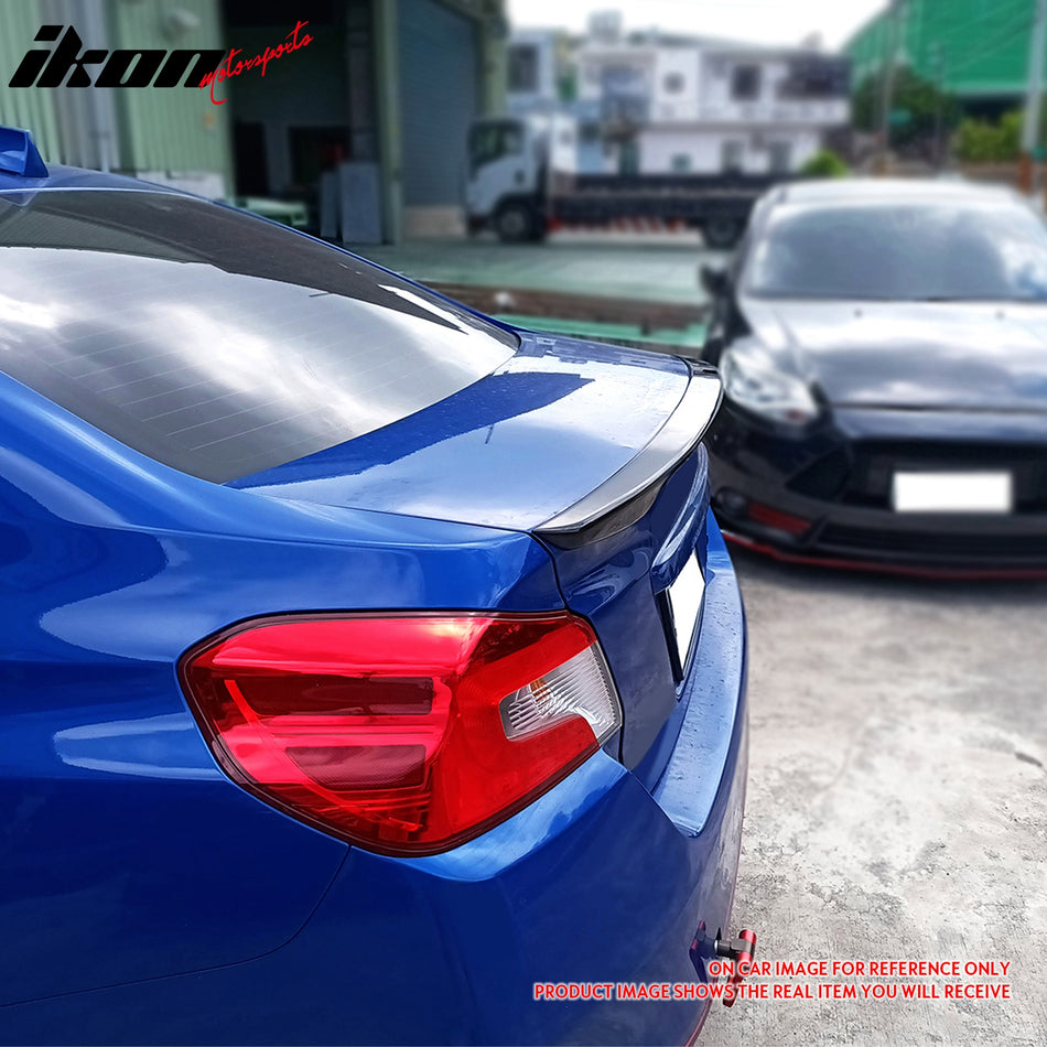 IKON MOTORSPORTS, Trunk Spoiler Compatible with 2012-2016 Subaru Impreza Sedan Except WRX & 2015-2021 WRX/WRX STI, D2 Style Painted #D4S Crystal Black Silica Pearl ABS Rear Trunk Lid Spoiler Wing Lip