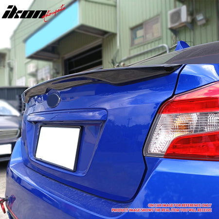 IKON MOTORSPORTS, Trunk Spoiler Compatible with 2012-2016 Subaru Impreza Sedan Except WRX & 2015-2021 WRX/WRX STI, D2 Style Painted #K7X Wr Blue Pearl ABS Plastic Rear Trunk Lid Spoiler Wing Lip