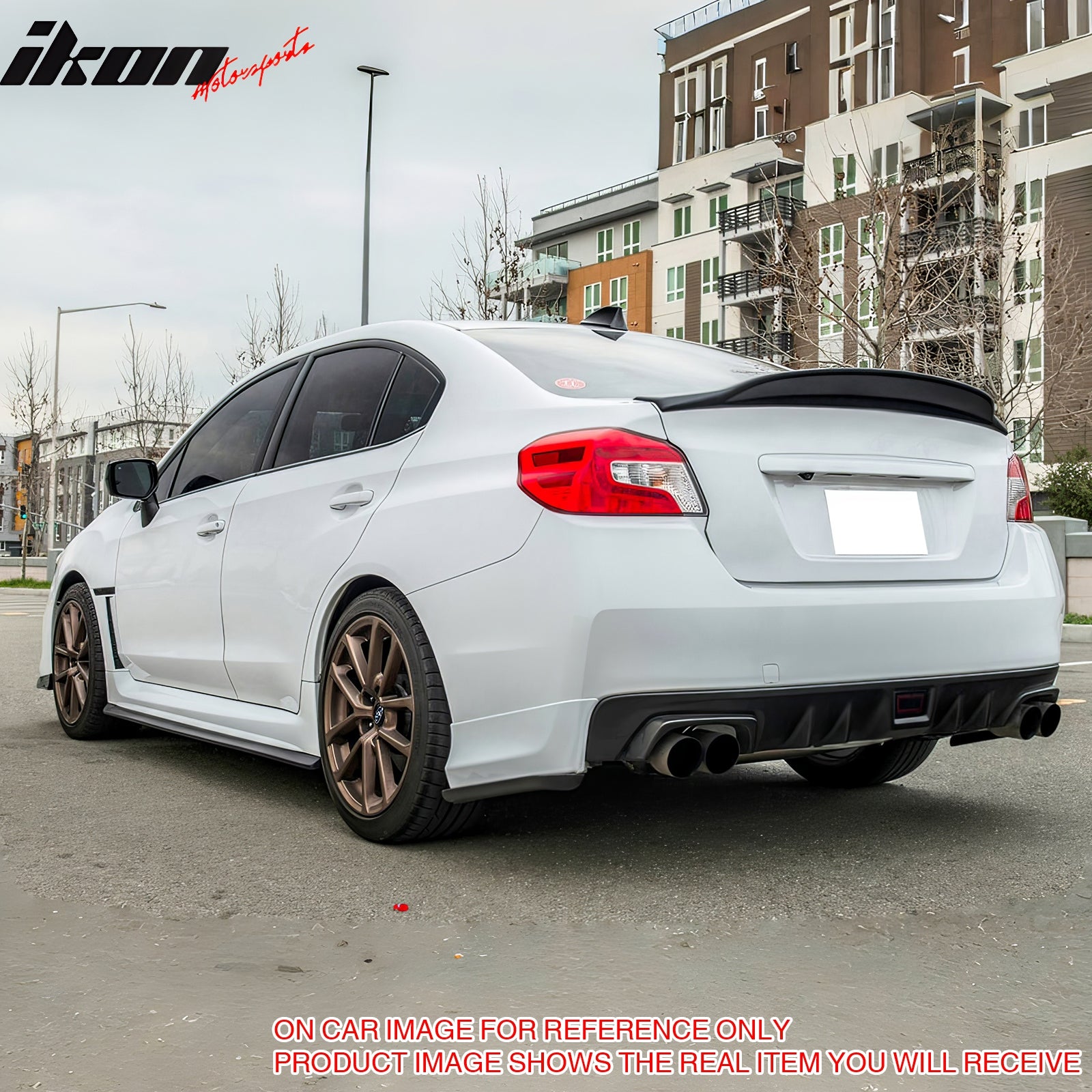 Fit 15-21 Subaru WRX STI PSM Style Rear Trunk Spoiler Painted #D4S Crystal Black