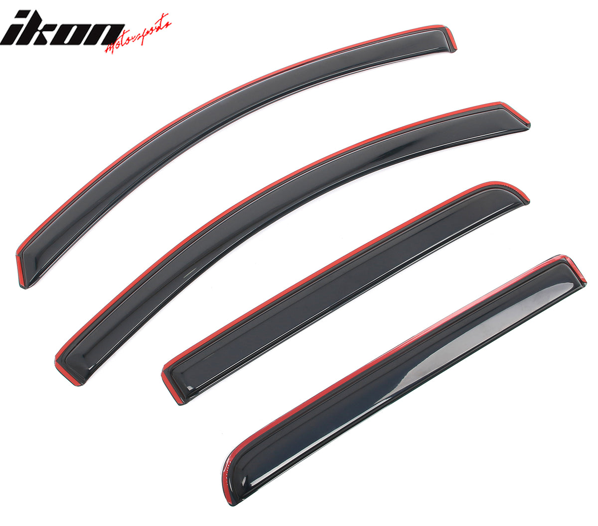 IKON MOTORSPORTS In Channel Window Visors Compatible with 2015-2022 Chevrolet Colorado & GMC Canyon Crew Cab, Acrylic Smoke/Tinted Rain Guards, Side Window Wind Deflectors 4PCS