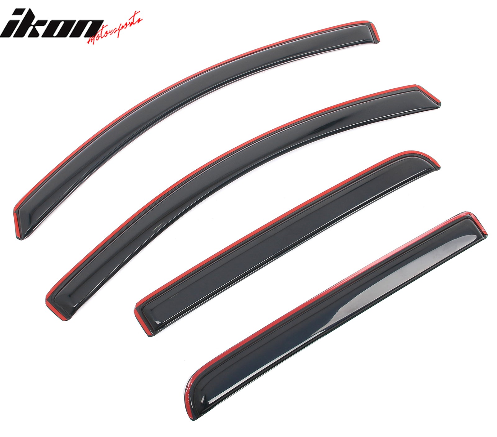 IKON MOTORSPORTS In Channel Window Visors Compatible with 2015-2022 Chevrolet Colorado & GMC Canyon Crew Cab, Acrylic Smoke/Tinted Rain Guards, Side Window Wind Deflectors 4PCS