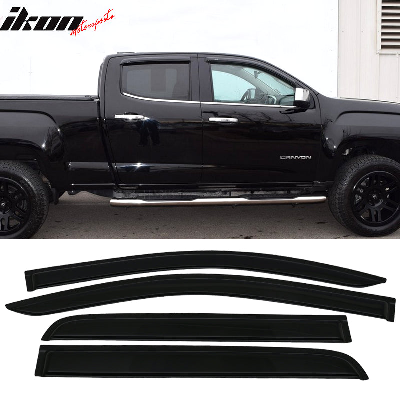 2015-2022 Chevy Colorado GMC Canyon Crew Cab 4Pc Window Visor Acrylic