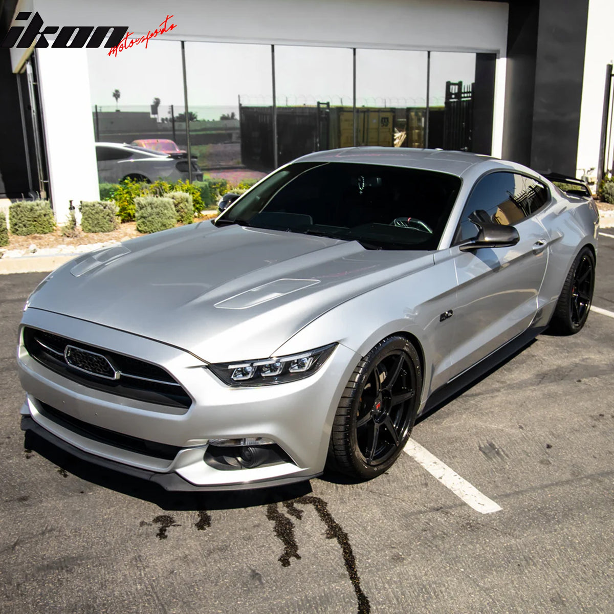 IKON MOTORSPORTS, Switchback Head Lights Compatible With 2015-2017 Ford Mustang 2018-2022 Mustang Shelby, 2024 Style Black Housing Clear Lens Reflector Front Bumper Head Light Lamp Pair Replacement