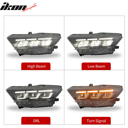 Fits 15-22 Ford Mustang 2024 LED Switchback Headlights W/ Sequential Turn Signal