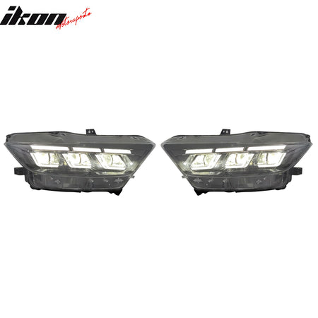 Fits 15-22 Ford Mustang 2024 LED Switchback Headlights W/ Sequential Turn Signal