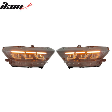 Fits 15-22 Ford Mustang 2024 LED Switchback Headlights W/ Sequential Turn Signal