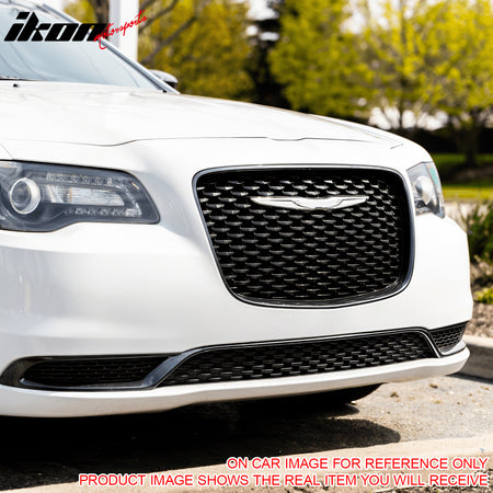 For 15-23 Chrysler 300 300S Sport Gloss Black Upper Grille + SRT PP Lower Grille