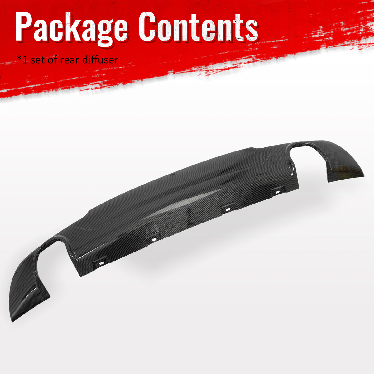 Fits 15-23 Chrysler 300 C Style Rear Bumper Lip Diffuser PP Carbon Fiber Print