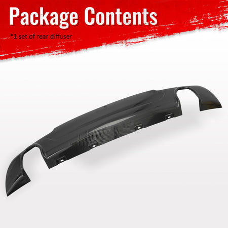 Fits 15-23 Chrysler 300 C Style Rear Bumper Lip Diffuser PP Carbon Fiber Print