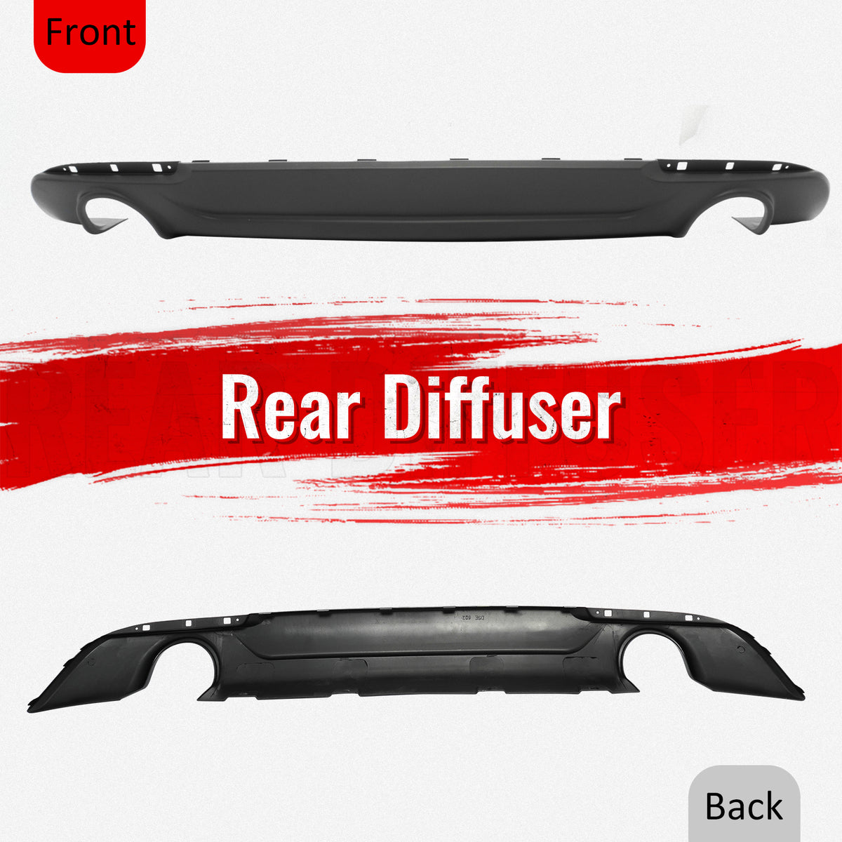 Fits 15-23 Chrysler 300 Base SRT C Style Rear Bumper Lip Diffuser PP Matte Black