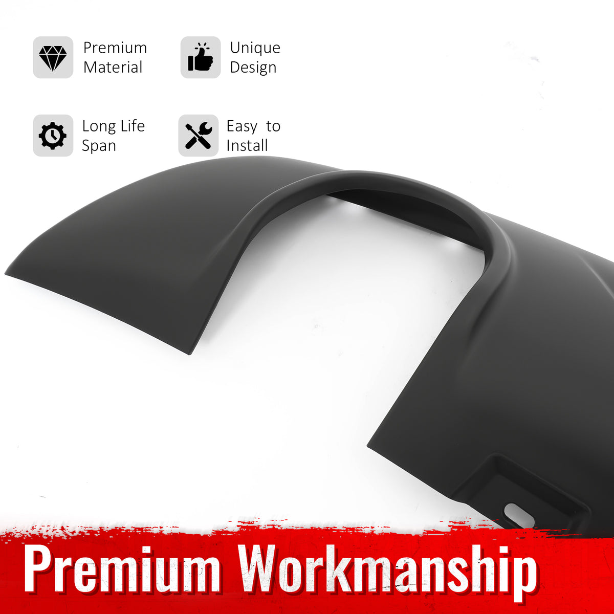 Fits 15-23 Chrysler 300 Base SRT C Style Rear Bumper Lip Diffuser PP Matte Black