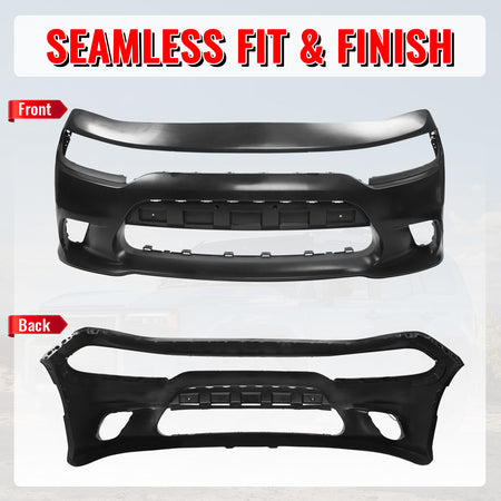 Fits 15-23 Dodge Charger SRT Hellcat Style Front Bumper Cover Replacement Kit PP