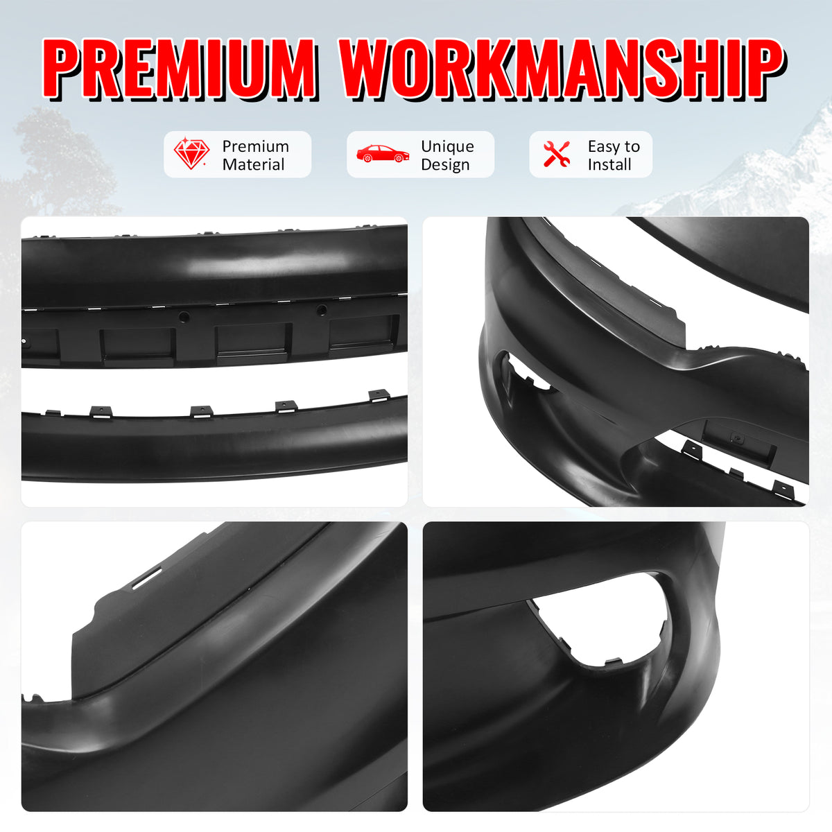Fits 15-23 Dodge Charger SRT Hellcat Style Front Bumper Cover Replacement Kit PP