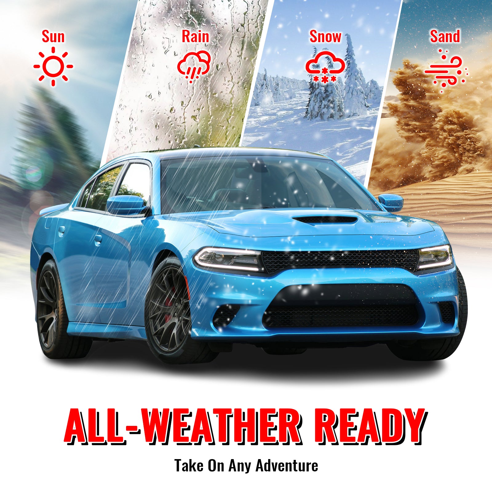 Fits 15-23 Dodge Charger SRT Hellcat Style Front Bumper Cover Replacement Kit PP