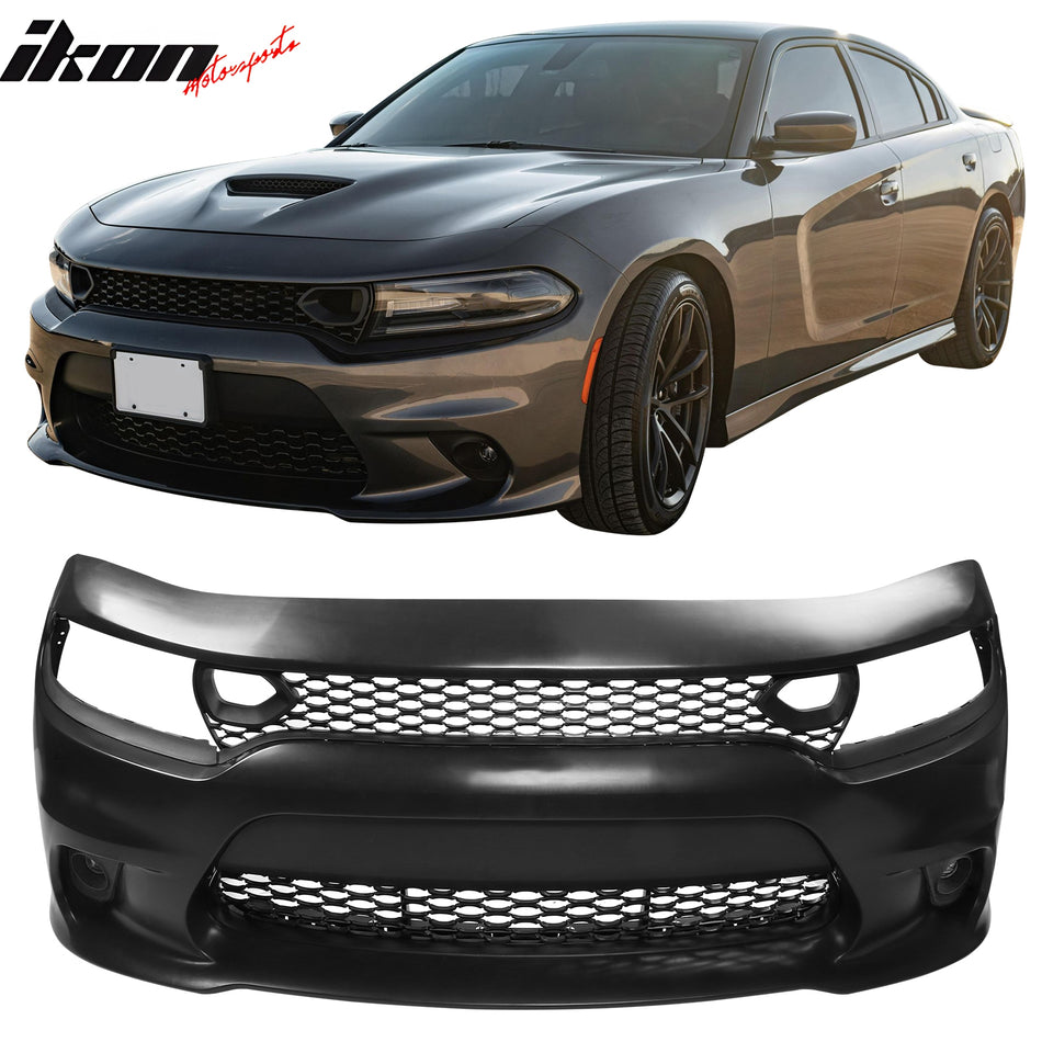 2015-2023 Dodge Charger 19 SRT Hellcat Front Bumper Cover W/Fog Lamps