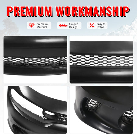 Fits 15-23 Dodge Charger SRT Hellcat Style Front Bumper W/Foglight Grille&Insert