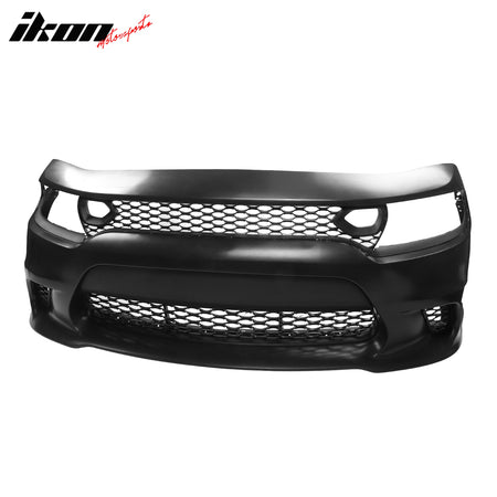 Fits 15-23 Dodge Charger SRT Hellcat Style Front Bumper W/Foglight Grille&Insert