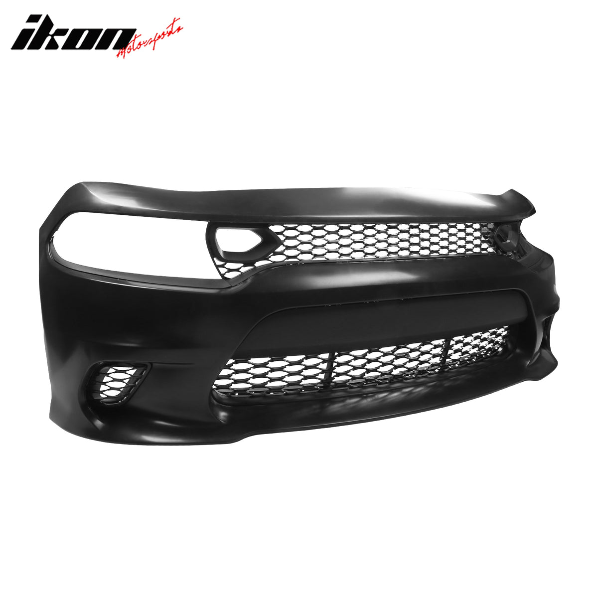 Fits 15-23 Dodge Charger SRT Hellcat Style Front Bumper W/Foglight Grille&Insert