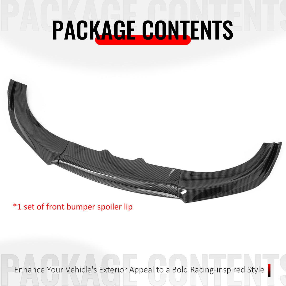 Fits 15-23 Dodge Charger IKON V2 Front Bumper Lip Spoiler Carbon Fiber Print PP