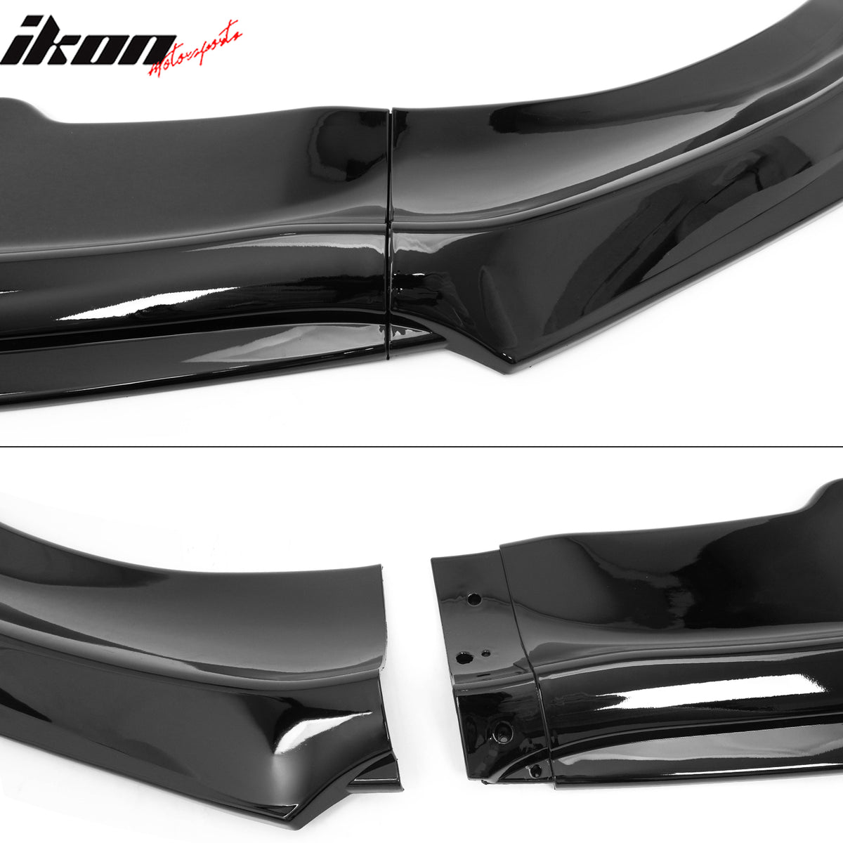 Fits 15-23 Dodge Charger IKON V2 Front Bumper Lip Spoiler Gloss Black PP 3PCS
