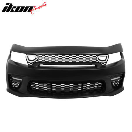 For 15-23 Charger Widebody LED Front Rear Bumper Cover W/ SRT Grille Matte Black