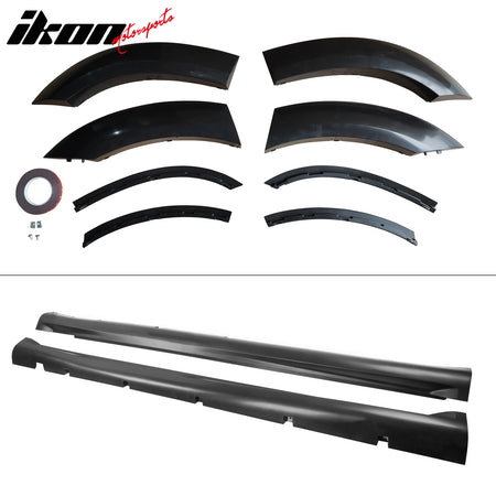 For 15-23 Charger Widebody LED Front Rear Bumper Cover W/ SRT Grille Matte Black