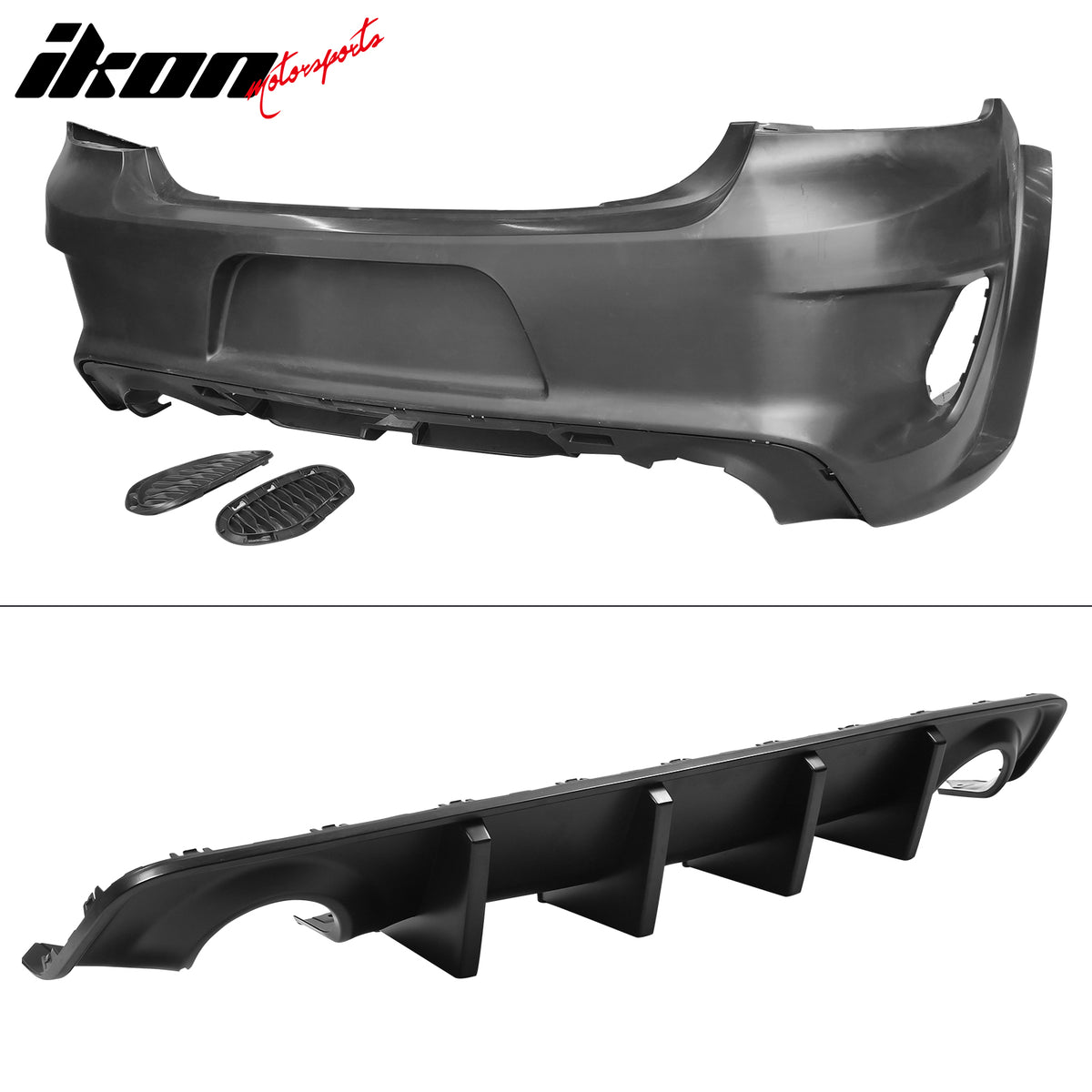 For 15-23 Charger Widebody LED Front Rear Bumper Cover W/ SRT Grille Matte Black