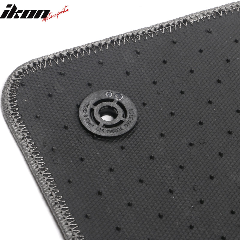 Fits 15-23 Volkswagen GTI/Golf Gray Nylon Floor Mats Front Rear Carpets Liner