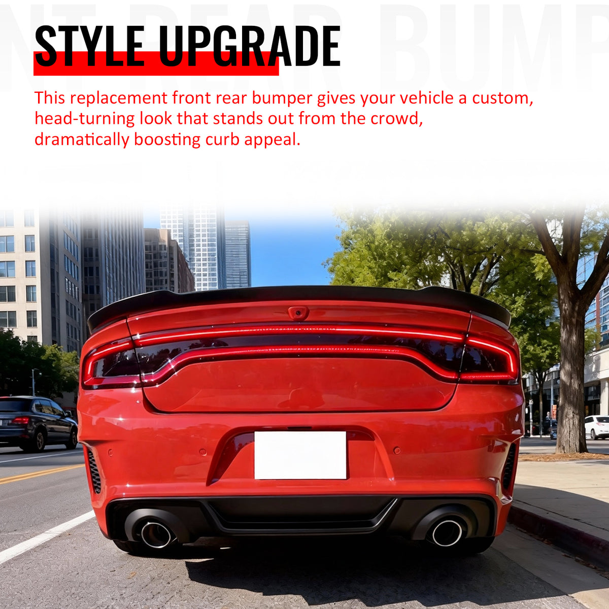 Fits 15-23 Dodge Charger Front Rear Bumper Conversion w/ Side Skirt/Fender Flare