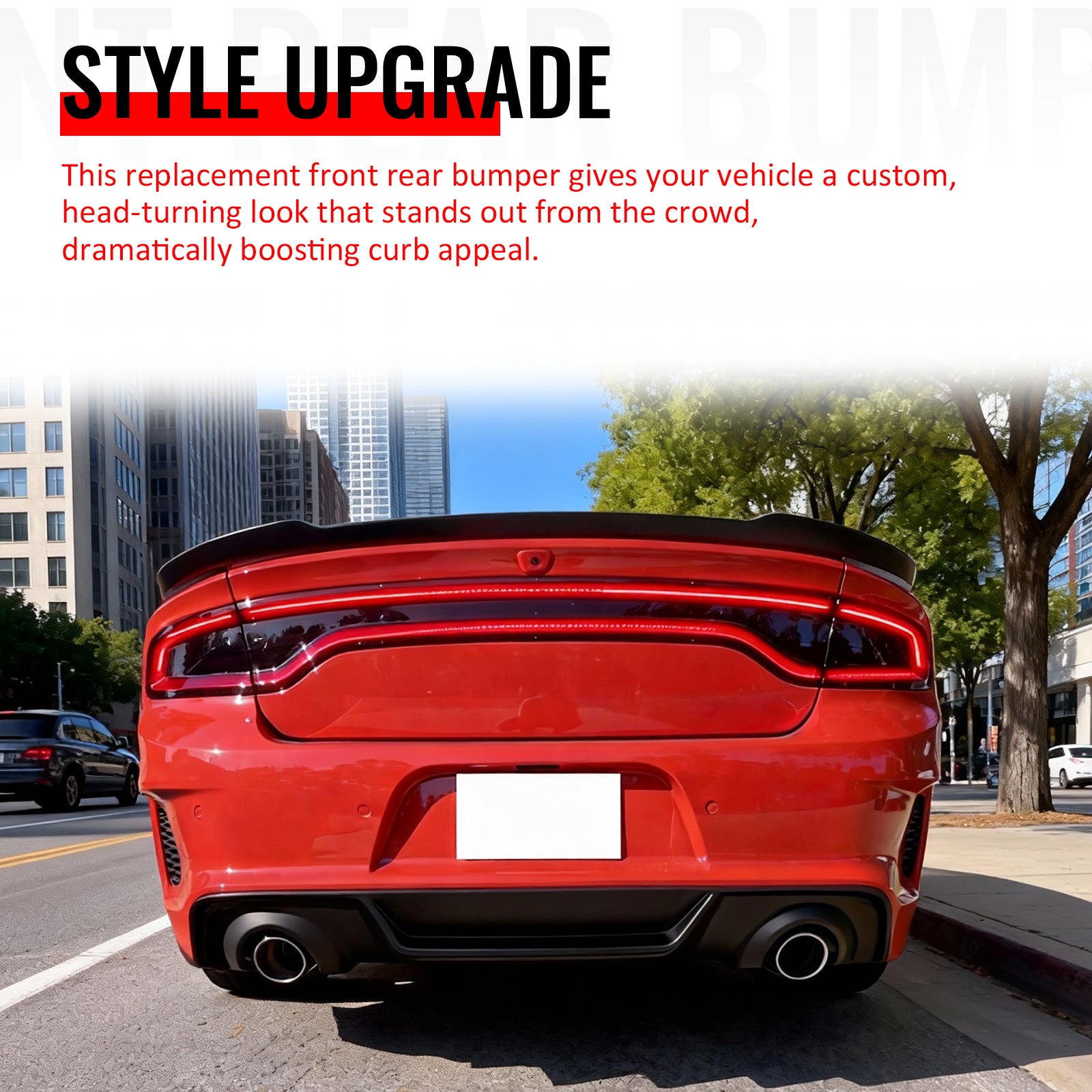 Fits 15-23 Dodge Charger Front Rear Bumper Conversion w/ Side Skirt/Fender Flare