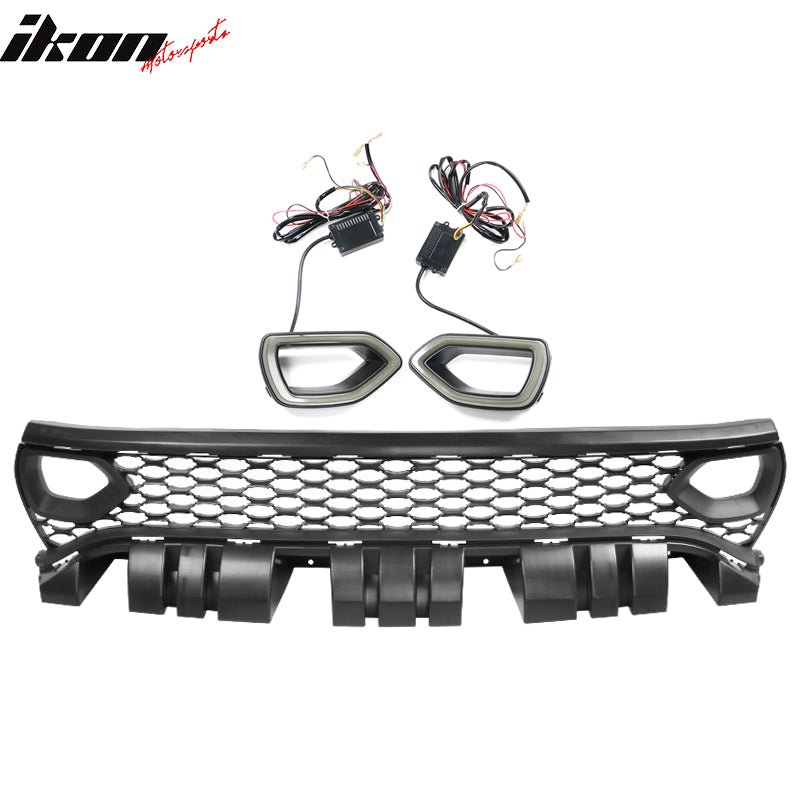 Fits 15-23 Charger SRT Scat Pack Front Upper Grille LED Lights PP