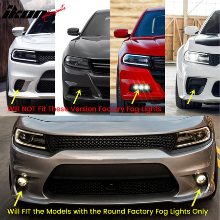 For 15-23 Dodge Charger 12V 55W Bulb Foglights Lamp Replacement Mopar 68425774AA Ikon Motorsports For 15-23 Dodge Charger 12V 55W Bulb Foglights Lamp Replacement Mopar 68425774AA Ikon Motorsports
