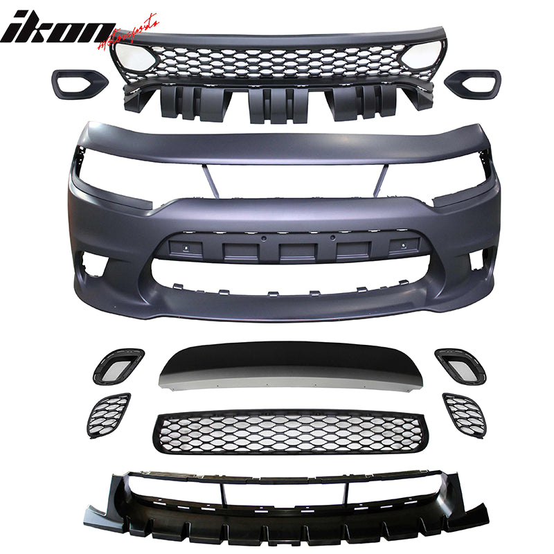 Fits 15-23 Dodge Charger Scat Pack SRT 392 Hellcat Front Bumper Cover Conversion