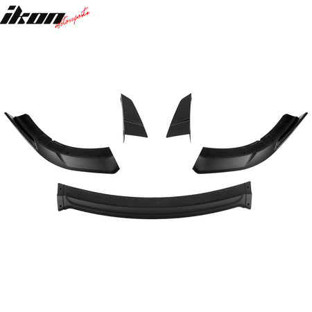Fits 15-23 Dodge Charger SRT V4 B Style ABS Front Bumper Lip Matte Black 5PCS