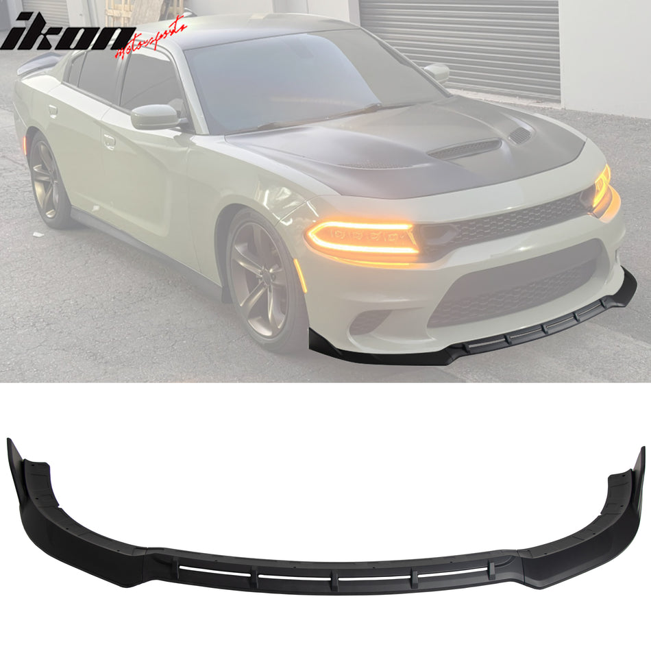 2015-2023 Dodge Charger V5 A Style Matte Black Front Bumper Lip ABS