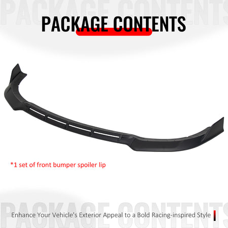 Fits 15-23 Dodge Charger SRT V5 A Style ABS Front Bumper Lip Matte Black 3PCS