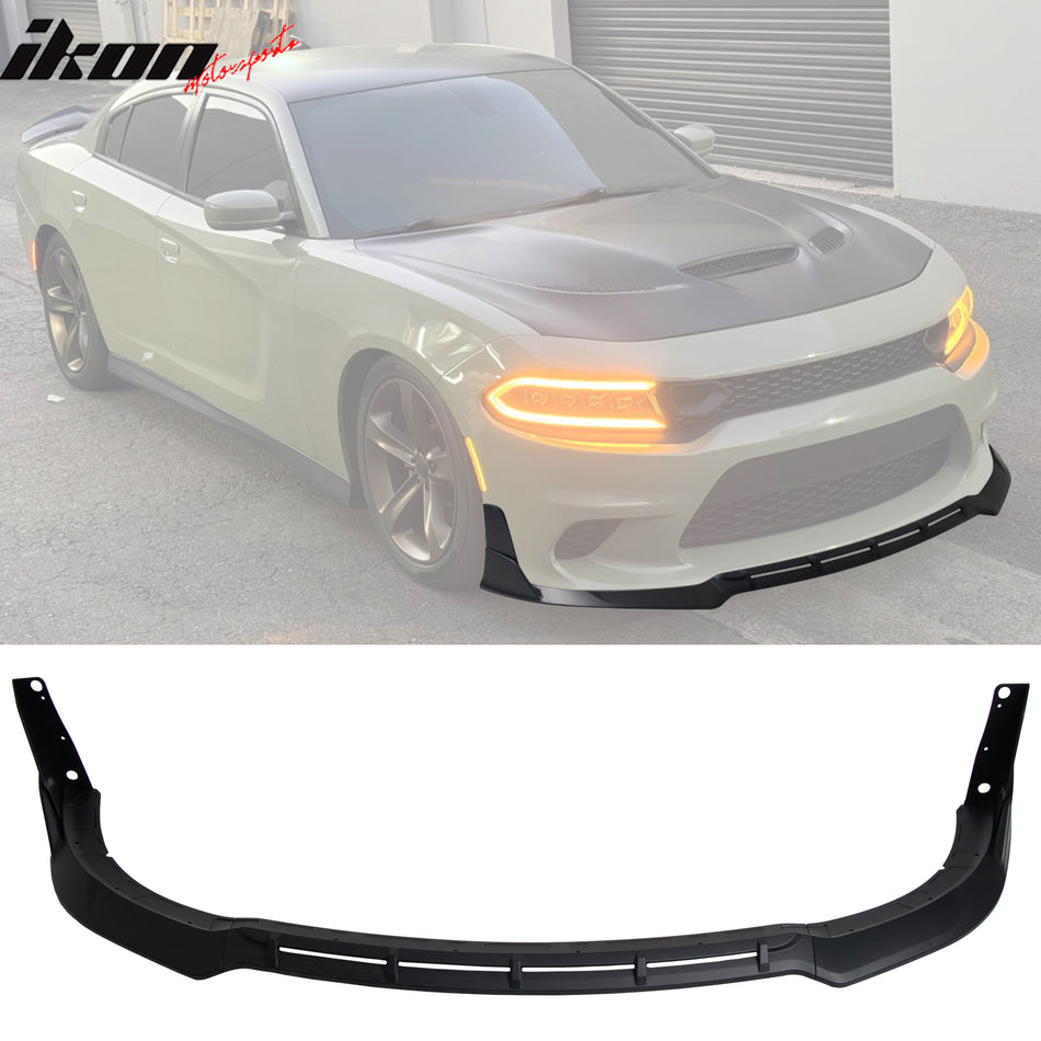 2015-2023 Dodge Charger V5 B Style Matte Black Front Bumper Lip ABS