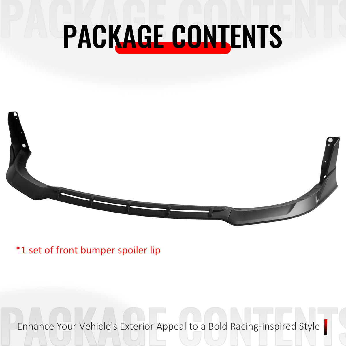 Fits 15-23 Dodge Charger SRT V5 B Style ABS Front Bumper Lip Matte Black 5PCS