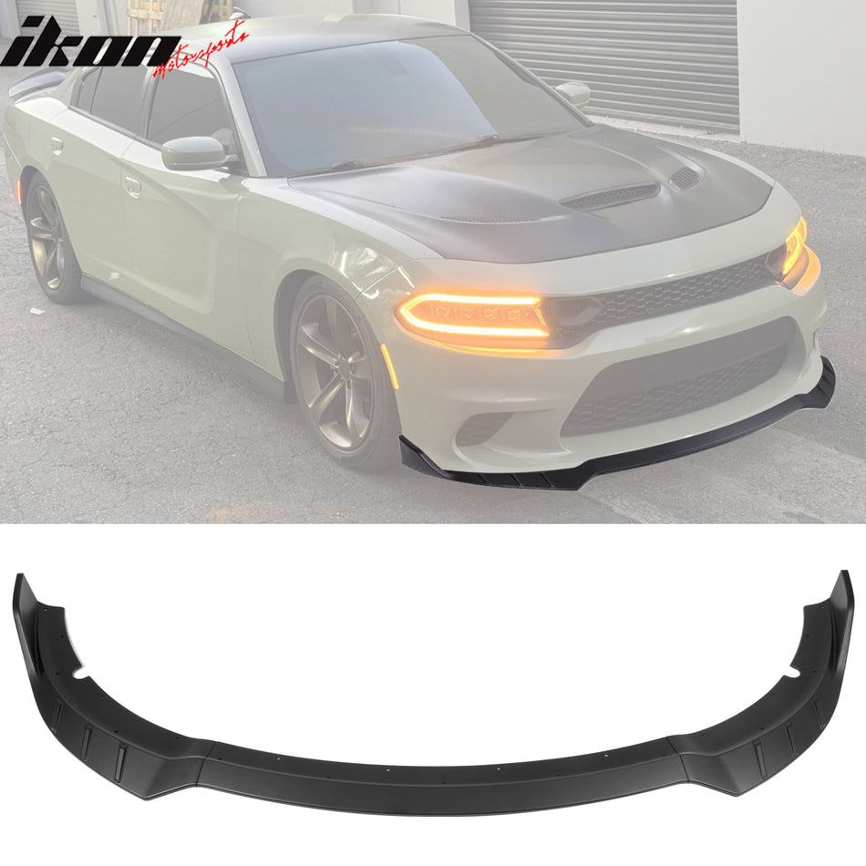 2015-2023 Dodge Charger V6 A Style Matte Black Front Bumper Lip ABS