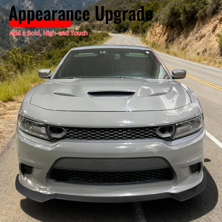 Fits 15-23 Charger SRT V7 A Style ABS Front Bumper Lip Carbon Fiber Print 3PCS