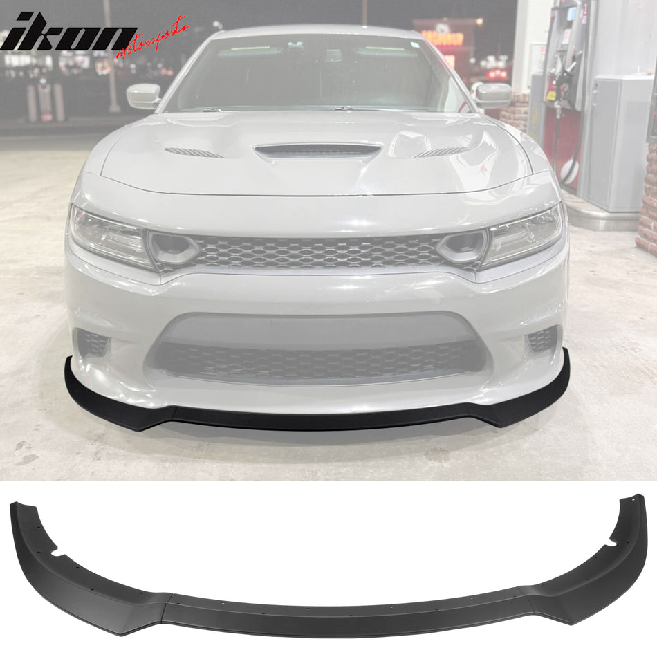 2015-2023 Dodge Charger V7 A Style Matte Black Front Bumper Lip ABS